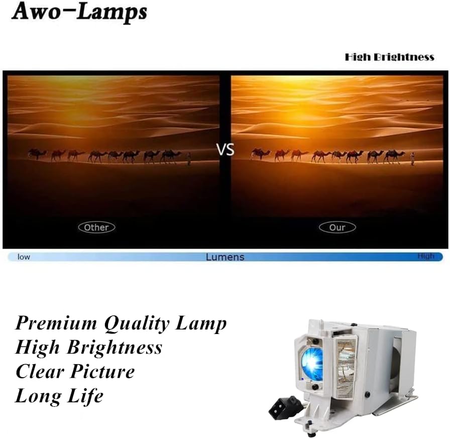 AWO оригинална P-VIP190W ламба сијалица за BL-FP190E/BL-FP195A/BL-FP195B/NP36LP со куќиште за Optoma HD141X HD26 GT1080 W316 DH1009 GT1080Darbee