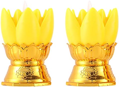 Zerodeko 2PCS Lotus LAMP LED будистички светла Буда сала за дома, дома декор, електронски лотос дизајн батерија- оправен лотос ламб ламба