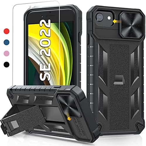 SOiOS За Iphone SE 2022 Телефон Случај: iPhone SE 2020 / 2 / 3 / 8/7 / 6s / 6 Случај Со Kickstand - Тешки Воена Одделение Капка Заштита