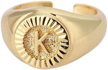 Ttndstore Vintage Почетна буква со потписи за жени прстени за прстен околу златното писмо прстен венчален накит-87729