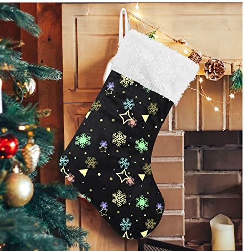 Алаза Божиќни чорапи разнобојни снегулки класични персонализирани големи декорации за порибување за семејни сезони за празници Декор