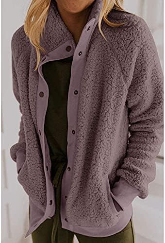 Минги колеџ есен туничен туничен палто женски долг ракав со цврста боја солиден полиестер палто удобно лажичка вратот топло