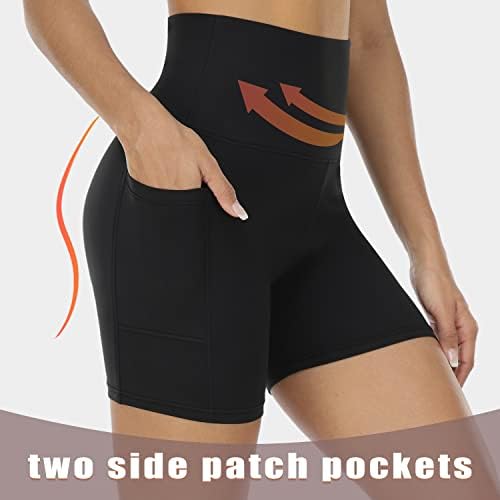 2 пакувања со шорцеви за велосипедисти за жени со џебови-5 мека мека мека на стомакот со меки во стомакот