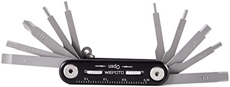 Wepoto 10 во 1 преносна EDC мултифункционална алатка за преклопување, поставена со шрафцигер и хексадецимален клуч -1015