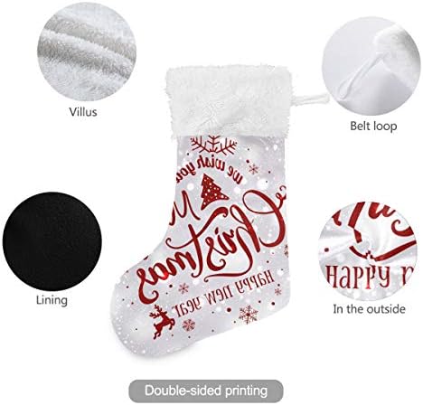 Божиќни чорапи на Алаза Среќен Божиќ и Нова Година Класик Персонализирани големи декорации за порибување за семејни сезонски празници