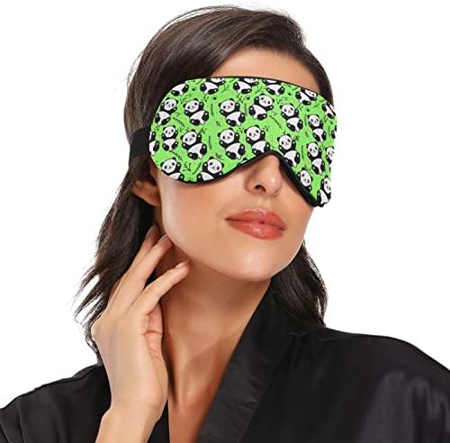 Унисекс спиење маска за очи симпатична панда-зелена ноќ за спиење маска удобно покритие за сенка на очите