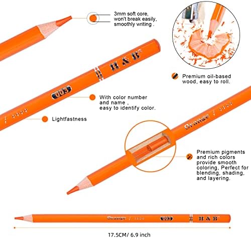 Комплет за моливи H&B 120, комплет за уметнички моливи за боење на возрасни, меко јадро базирано на масло, идеално за боење скицирање
