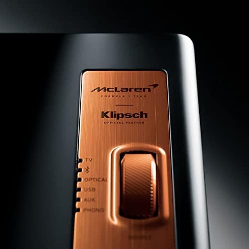 Klipsch The Fires Powered Sounder Monitor 2.0 System McLaren Edition со HDMI-ARC, Bluetooth безжична врска, вкупна моќност на системот