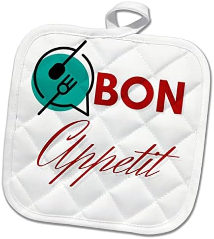 3drose Едноставен дизајн за храна и текст на Bon Appetit - Potholders
