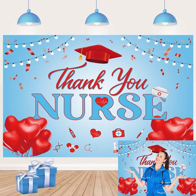Ви благодариме Медицинска Сестра Позадина Медицински Сестри Недела Банер 7х5фт Црвена И Сина Нега Дипломирање Фотографија Позадина