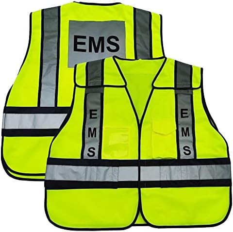 Viewbrite рефлексивен класа 2 EMS елек вар зелена - 5 точки отцепено висока видливост жолт елек за безбедност на ЕМС