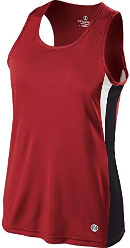Holloway Sportswear Commens Vertical Singlet l Scarlet/Black/Bhite