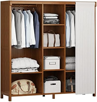 UNNS преносна гардероба преносна гардероба плакарот за складирање на коцка кабинет за складирање со врата и висина шипка за гардероба