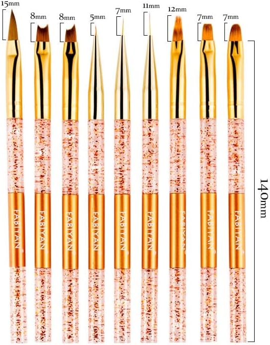 MBBJM Extension Pen Thin Liner Nail Art Sainting Saftiction Clumes Brumes Gradient резба акрилик маникир алатки злато