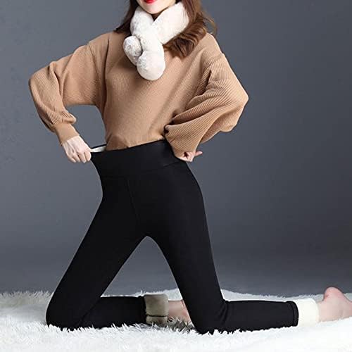 Зимски Хеланки Обложени Со Руно Шерпа За Жени 2022 Божиќ Висок Струк Растеглив Дебел Кашмир Кадифен Термални Панталони