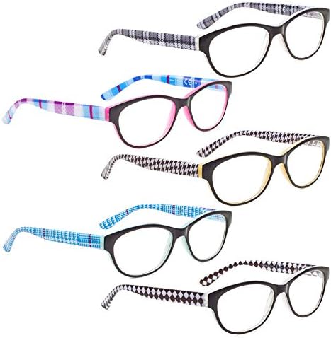 Читање очила 5 пакуваат читатели на ретро мачки очи за жени