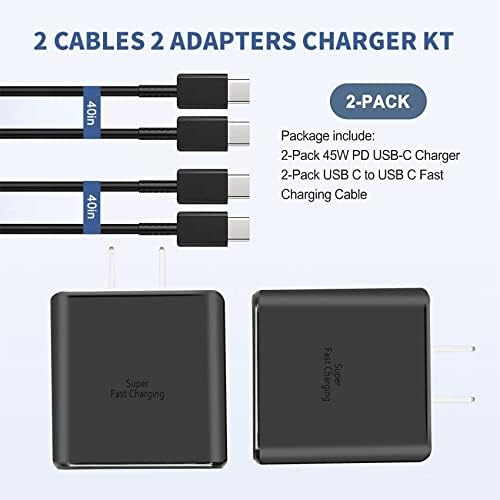45W USB C полнач Samsung Super Fast Charger Type C Charger wallиден полнач за Samsung Galaxy S23 Ultra/S23/S23+/S22/S22 Ultra/S22+,