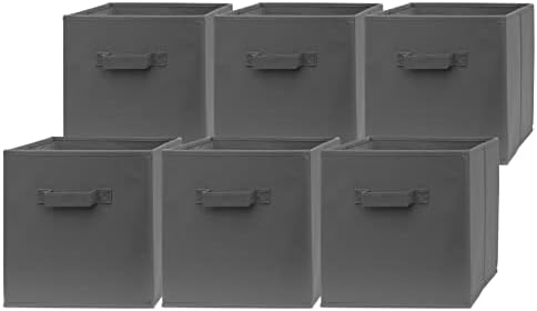 Коцки за складирање Pomatree 13x13x13 инчи - 6 пакувања - големи канти за складирање | Двојни рачки | Преклопни корпи за коцка за дома,