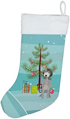Богатства на Каролина WDK3030CS Doodle Silver 1 Божиќно Божиќно порибување, камин виси чорапи Божиќна сезона Декора за украси на семејство