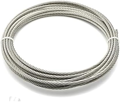 Додатоци на AnyUFEI 100 метри 304 жица од не'рѓосувачки челик голи јаже кабелска линија за облека за облека 0,6/0,8/1/1.2/1.5mm 2mm 77 структура