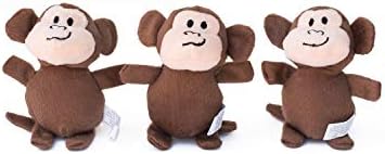 ZippyPaws - Замена на лакови за замена на мајмуни 3 -пакувања - кадифен рефил за интерактивни играчки за кучиња за здодевноста - скриј