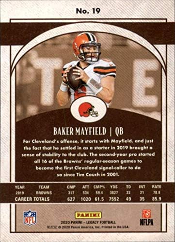 2020 Panini Legacy 19 Baker Mayfield Cleveland Browns NFL Football Trading Card