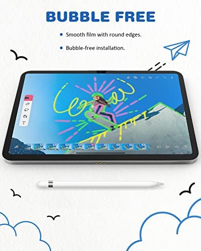КСИРОН 2 Пакет Заштитник На Хартиен Екран за iPad 10-Та Генерација 2022 Година, Мат Пет Филм за iPad 10,9 инчи, Пишува И Црта Како На Хартија,