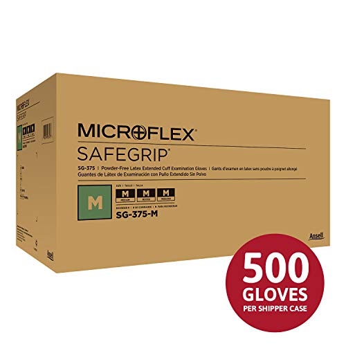 Микрофлекс SafeGrip SG - 375 Екстра Дебели Латекс Ракавици За Еднократна Употреба За Животни Науки, автомобилски w/Текстурирани Прсти,
