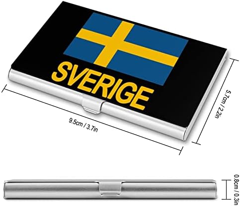 Свериж Шведска Шведско Знаме Држач За Деловна Лична Карта Силм Случај Професионален Метал Име Картичка Организатор Џеб