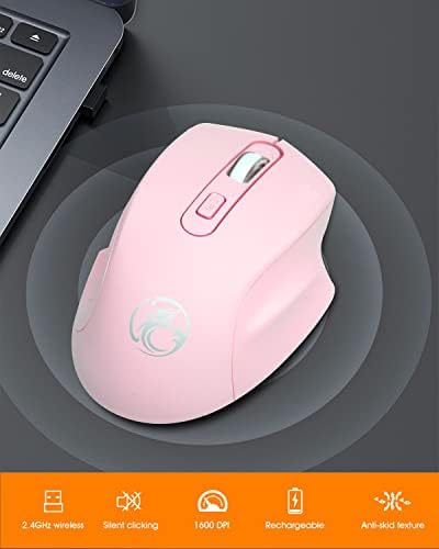 БЕЗЖИЧЕН Компјутерски Глушец ЗЕСТИ, Безжичен Глушец 2,4 G СО USB Нано Приемник, ДПИ Од 3 Нивоа, Копче 4, Безжични Глувци На