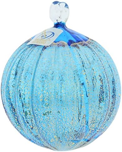 Glassofvenice Murano Glass Medion Christmas Ornament - Aqua Blue