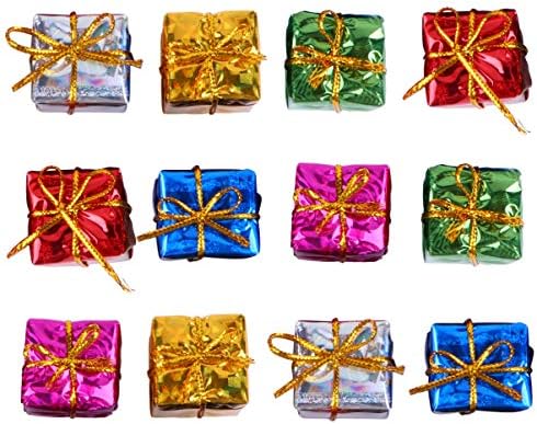24 парчиња Новогодишна Елка Мали Кутии За Подароци Орнаменти Избрани Приврзоци Во Боја Фолија Завиткани Сегашни Кутии За Декорација