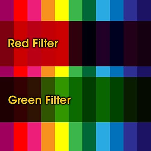 Евалуатор на бојата II - Сет на филтрирање на црвена и зелена боја - Пронаоѓач на вредност на бојата / Евалуатор на контраст на сива скала.