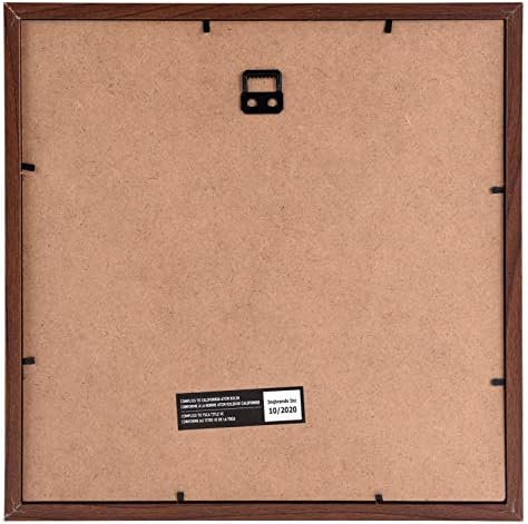 Едгвуд квадратна сенка кутија за слики со лента Постелнината Реално стакло за меморијали, стругалки, чувари, 12х12 инчи, кафеава