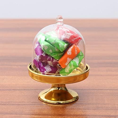 12 парчиња Пластична Кутија За Бонбони Со Купола Проѕирна Кутија За Кекси Десерт Чинија За Прикажување На Холат За Роденденски Свадбени