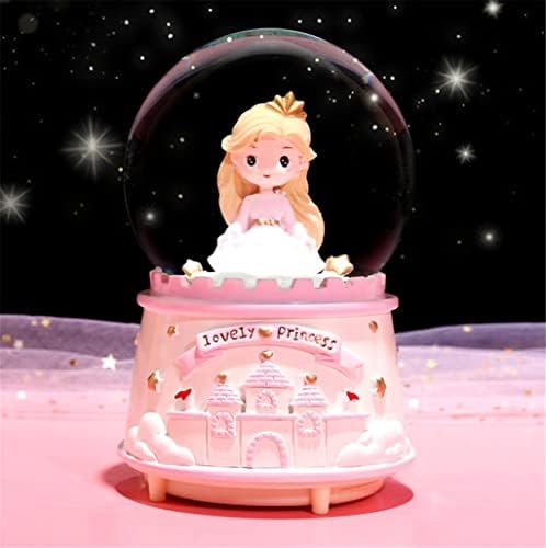 LMMDDP креативни светла во боја на лебдат снегулки од соништата внатре во замокот за замокот принцеза кристална топка музичка кутија