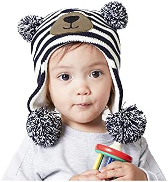 Century Star Boy Boy Boy Hat зимско руно наредено капаче плетено уво за деца капачиња за новороденчиња за бебиња за девојчиња со пом пом