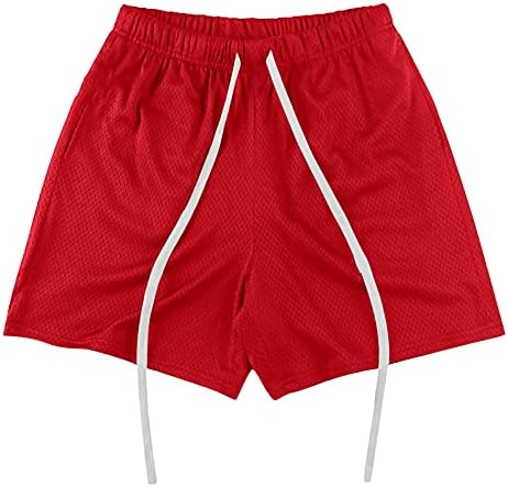 Sezcxlgg шорцеви за мажи крпа од пет точки за машка боја, цврста мрежа, летни двојни линиски шорцеви, машки панталони