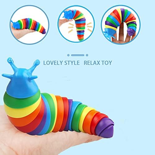 Tuscyvk Fidget Slug Toy, артикулирана сензорна играчка играчка Флексибилна декомпресија голтка за релаксирање, сензорни играчки за аутизам,