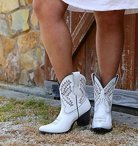 Каубојски чизми за жени, чизми платформа за женски чизми каубојски станови за жени чевли мода над коленото високи чизми