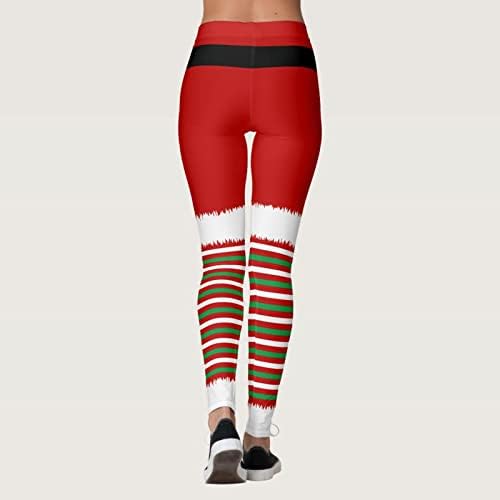 Божиќни хеланки за жени плус големина санта дрво печати висока половината беспрекорна пискава јога панталони задникот за кревање на затегни