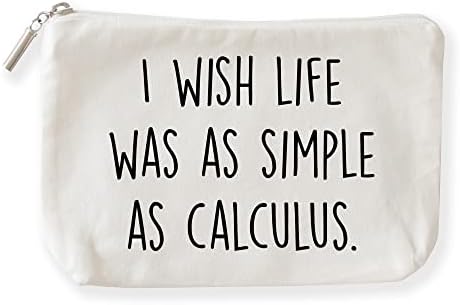 Подарок За Торбичка За Шминка Од Борова Ризница За Љубител На Математика, посакувам животот да беше едноставен како Козметичка Торба за калкулус,