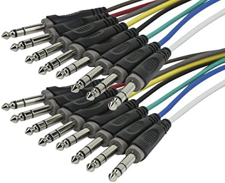 Кабел од монопроцес и студиски лепенка, 10ft & 8 -канал 1/4 инчи TRS машки до 1/4 инчи TRS машки змија 26awg кабел C/D - 3 стапки со 8 избалансирани