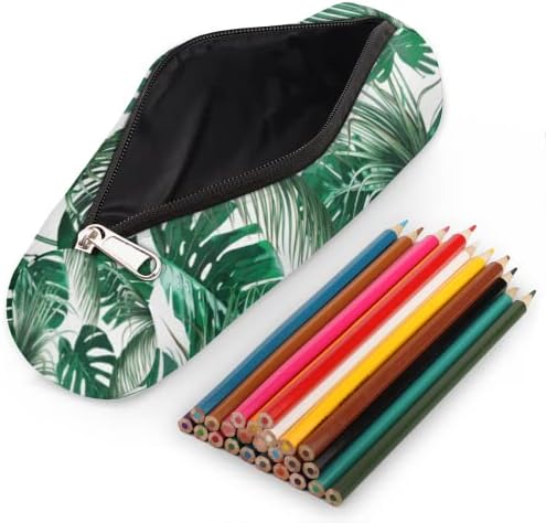 Тропски палма за палми за молив, торба за торбичка за торбичка, држач за торбичка, остава џунгла патент со молив, преносен козметички