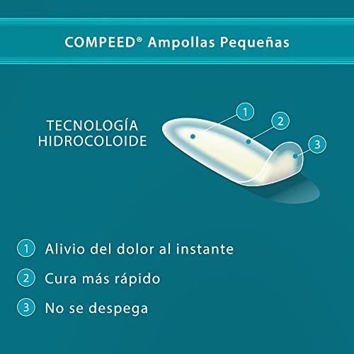 Compeed® Ampollas Pequeñas, 6 apósitos hidrocoloides, Tratamiento de pies, cura rápidamente, димензии: 2 см x 6 cm