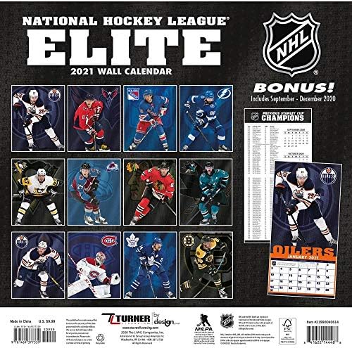 Тарнер Спорт NHL Elite 2021 Мини календар на wallидови