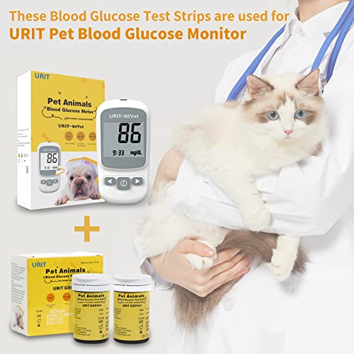 Мерач НА Гликоза ВО Крвта НА Урит Миленичиња за Кучешка Мачка Со 50 Тест Ленти + 50 Тест Ленти За Систем За Мониторинг НА Гликоза