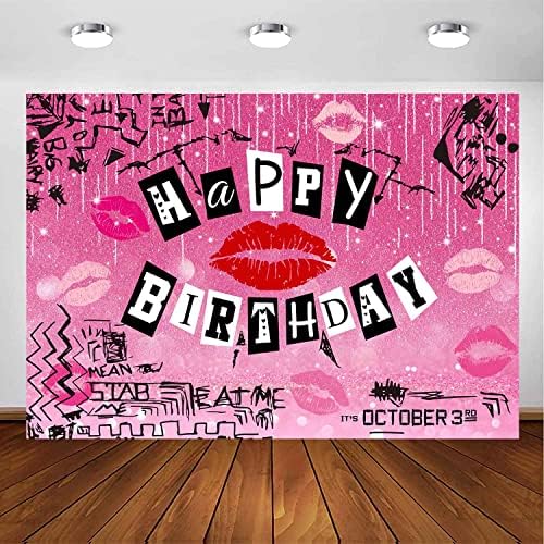 Средна позадина на девојче за роденденска забава 7x5ft Hotешка розова раните 2000 -ти Среќна роденденска позадина за девојчиња 16 -ти 18 -ти