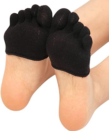 3 пара жени јога спорт кои не се лизгаат пети чорапи Половина потпетица со пет прсти чорапи мали девојчиња чорапи со големина 10