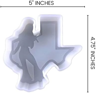 Држава Тексас со пејач силиконски мувла | Големина 5 широк x 4,7 долг | Мала држава Тексас со дизајн на пејач за свежи, сапун, смола,